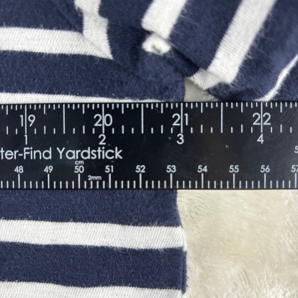 J Crew Mens M Navy White Stripe Short Sleeve Polo Shirt Cotton Jersey Golf - Picture 5 of 6